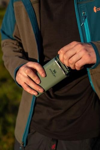 Stanley Classic Easy Fill Wide Mouth Flask 8 oz | Leakproof Hip Flask | Hinge Connected Never Lose Cap | Insulated Stainless Steel Liquor Container | BPA-Free | Hammertone Frost - Thumbnail 5