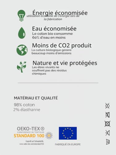 mehrstrumpf Lot de 8/12 paires de chaussettes de sport pour enfants 100% biologique sans couture pour garçons et filles (Modèle: Biolivia), 27-30 – vue 6