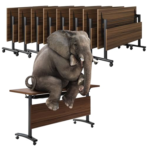 Folding Conference Table with Wheels, 70.8" Modular Rolling Conference Room