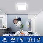 12 Inch Square Flush Mount LED Ceiling Light Fixture, 6500K Daylight White Light LED Ceiling Lamp, Slim Flat Panel Lighting Fixture for Laundry Room, Bedroom, Kitchen, Living Room, Closet - Image 4