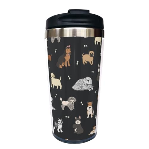 Fenmshairy Puppy Dog Travel Coffee Mug 13 Oz, Cute Stainless Steel Insulated Tumbler Cup with Lid for Dog Lovers, Perfect Mother's Day, Birthday & Christmas Gift for Men, Women, Friend, Sister, Bestie