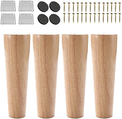 Patas de madera maciza redondas de 8 cm para renovar sofás y sillones 2