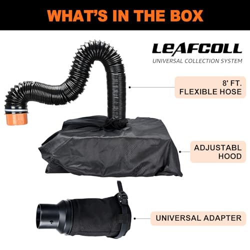 Houseluxe Leaf Collection System for All Major Leaf Vacuums/Blowers Leaf Collector with Universal Adaptor, 8FT Hose and Mesh Hood