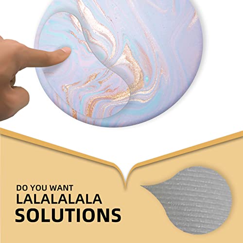 Ergonomic Gel Mouse Pad With Wrist Rest Support Carpal Tunnel Relief Marble Round Mouse Pad With Non-Slip Rubber Base Mouse Mat For Home Office Gaming Working Computers Laptop #TOP2