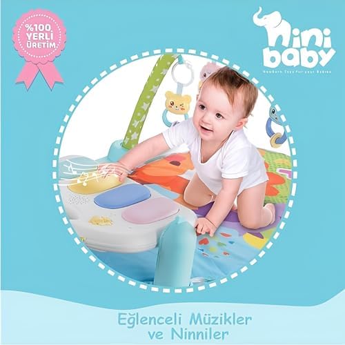 Oyuncak Piyanolu Bebek Halısı Çıngıraklı Bebek Oyun Halısı Bebekler İçin Eğlenceli Sesli Aktivite Oyun Halısı - Görsel 7