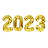 Ballons en aluminium 2023, décorations de réveillon du Nouvel An 2023, décorations de bal de fin d'année 2023, bannière de ballons auto-gonflants en forme de chiffre 2023, fournitures de fête 2023