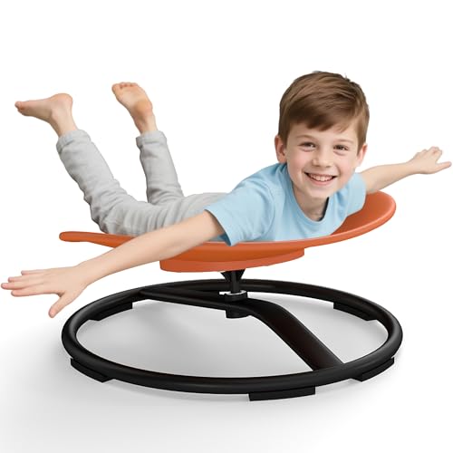 Image of Skandiquip ADHD Sensory Spinning Chair for Autistic Kids, Sensory Chair for Autistic Children, 360 Rotation, Heavy Duty 220 LBS Capacity, Orange