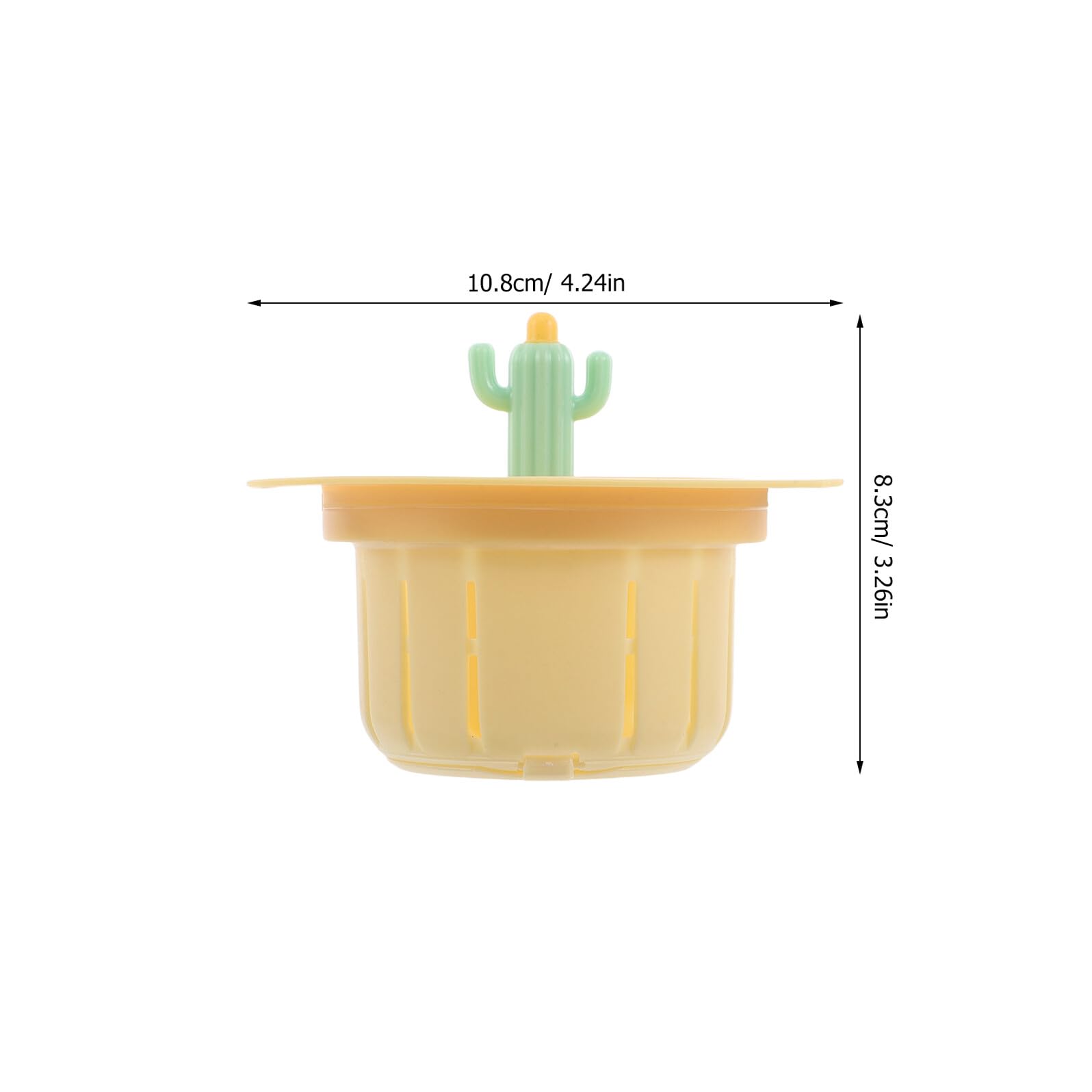 Mikikit Colador de Drenaje para Fregadero de Cocina Forma de Cactus Amarillo Filtro de Plástico Resistente 5 Piezas para Recogida de Residuos Cesta Coladora Práctica para Uso Doméstico