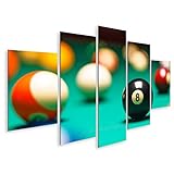 Prime Bild auf Leinwand Billardkugeln Vintages Artfoto von einem Billiard Tisch Wandbild Leinwandbild Poster