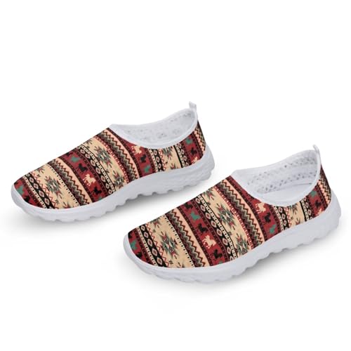 HUGS IDEA Women's Floral Mesh Slip on Shoes2