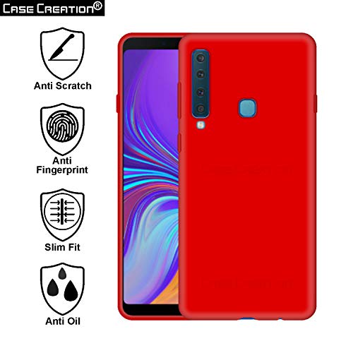 Image of Case Creation Luxurious OG Series for Samsung A9 2018 Case Cover,Anti-Dirty Slim Case Frosted Matte Cute Candy TPU Raised Bezel (Splash of Color) Back Cover for Samsung Galaxy A9 (2018) -Wine Red