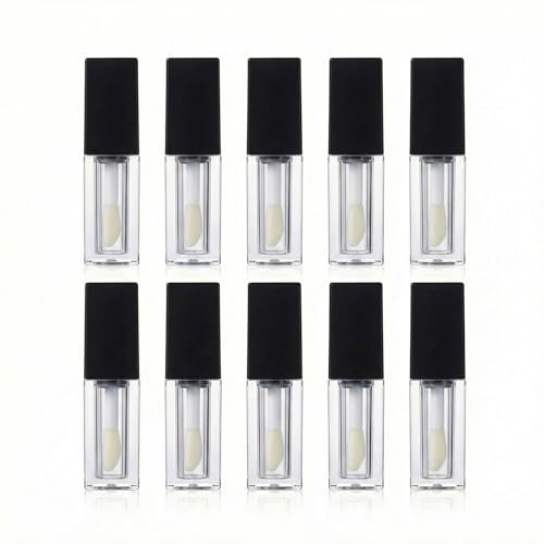 MOCIKE 10PCS Empty Lip Gloss Tubes (Black, 5ML)