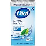 Dial Antibacterial Bar Soap, Refresh & Renew, Spring Water, 4 Oz, 8 Bars