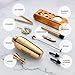 Mixology & Craft Cocktail Shaker Set: 10-Piece Bartender Kit with Stand | Complete at Home Bar Set with Bar Accessories | Great Housewarming Gift | Leak-Proof Design (Gold)
