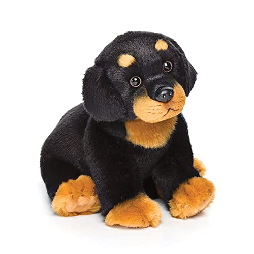 DEMDACO NAT and Jules Sitting Small Rottweiler Dog Children’s Plush Stuffed Animal Toy