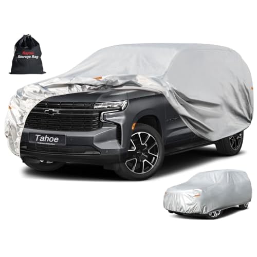 Kayme 6 Layers SUV Car Cover Custom Fit for Chevrolet Chevy Tahoe (2007-2025) Waterproof All Weather for Automobiles, Outdoor Full Cover Rain Sun UV P