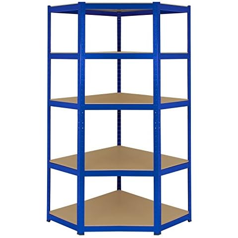 Estantería Esquinera Metálica Azul T-Rax Sin Tornillos 90x45x180cm Cover