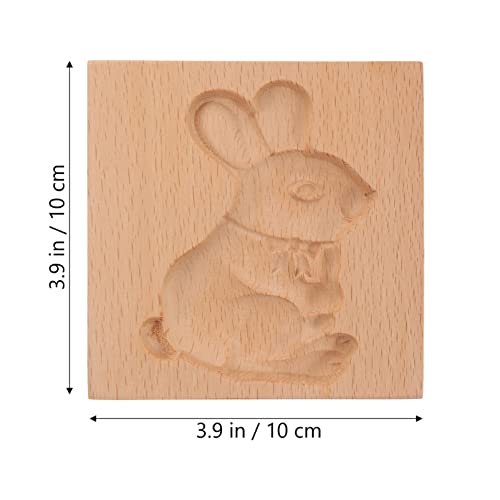 Rabbit Wooden Cookie Wooden Cookie Molds Rabbit Shaped Cookie Press Carved Wooden Biscuit Cutter Animal Baking Molds For 2023 Chinese New Year Party Easter Kitchen Decor #TOP3