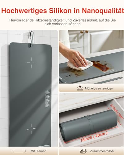 Image of Warming Mat for Food (35 inchx16 inch) - iTRUSOU Extra Large Electric Warming Tray with 7-Level Temp, 500W High-Power & 99H Timer - Rollable XL Large Food Warming Mat for Parties & Buffet