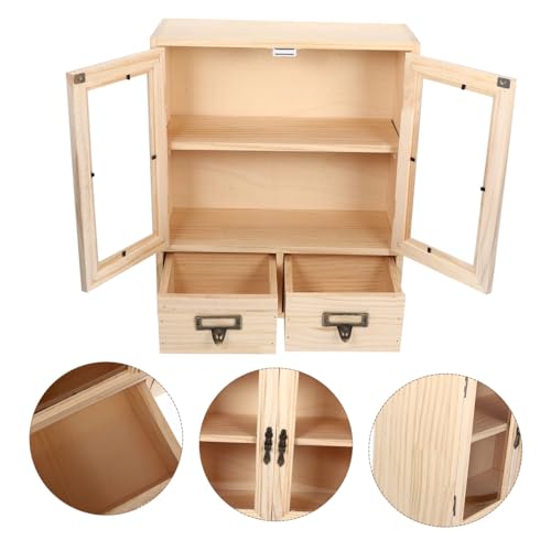 Organizador de escritorio de madera beige IMIKEYA mueble vintage 6