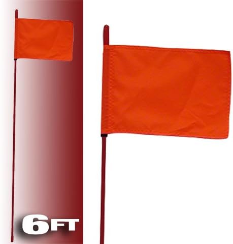 FIRESTIK Red Fire Stick with Orange Safety Flag-6Ft-F6-RED-8120R