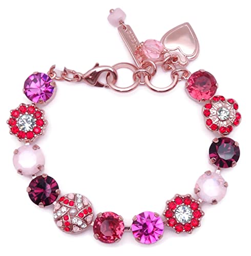 Mariana Enchanted Rose Goldtone Bracelet Red Pink Purple Crystal Mix Floral Mosaic 1156 #TOP28