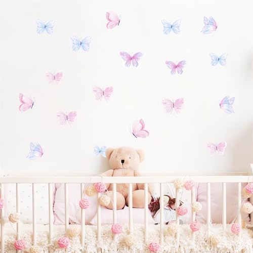 Amazon.com: wondever Watercolor Butterfly Wall Stickers Colorful ...