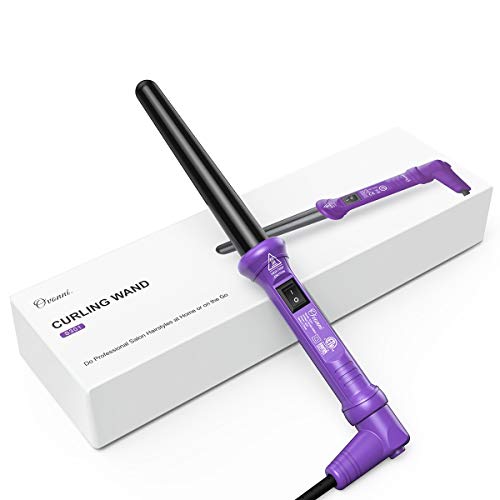 Ovonni Ionic Curling Wand, 3/4-1 Inch Dual Voltage Ceramic Tourmaline Curling Iron Wand
