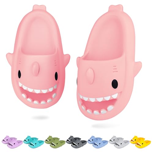 Image of Kids Shark Cloud Slides | Toddler Boys Girls Shower Slippers | Boys Girls Cute Cartoon Fish Flip Flops | Beach Pool Home Sandals | Quick Dry Non-Slip