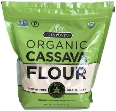 Tres Pontas Organic Cassava Flour, Non GMO, Certified Paleo, USDA Organic-3lb Bag