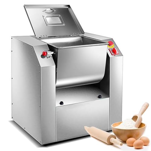 Dfdieratve Amasadora EléCtrica de 15 Kg/25 Kg, Equipo Industrial para Mezclar Alimentos, Resistente, 1500 W/2200 W, 60 Hz, con Interruptor EléCtrico, Adecuada para el Hogar y Restaurantes,25kg Dough