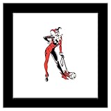Trends International Gallery Pops DC Comics Harley Quinn - Classic Harley With Hammer Wall Art, Black Framed Version, 12'' x 12''