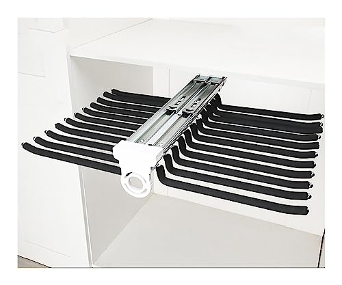Barra Ajustable para Colgar En El Armario Pantalonero Doble Extraible for Armario, 22 Brazos Doble Fila Soporte Extensible for Pantalones con Riel Perchas Que Ahorran Espacio(Negro)