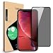 Privacy Screen Protector Compatible for iPhone XR - ICHECKEY 4D Curved Anti-Spy Anti-Peeping Tempered Glass Screen Cover Shield for Apple iPhone XR, 6.1 Inch – Black