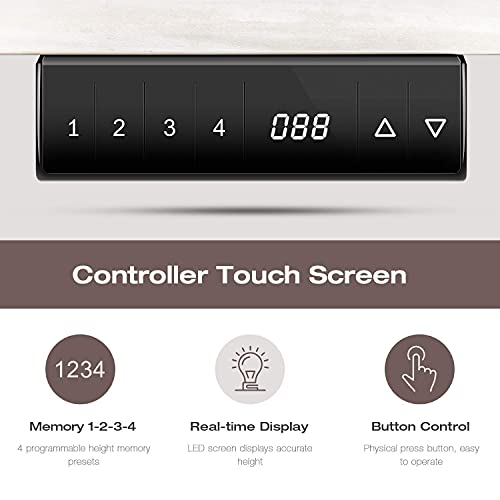 Homall Electric Height Adjustable Standing Desk 55 X 28 Inches Computer Desk Stand Up Home Office Workstation Desk T-Shaped Metal Bracket Desk With Wood Tabletop And Memory Settings （White） #TOP4