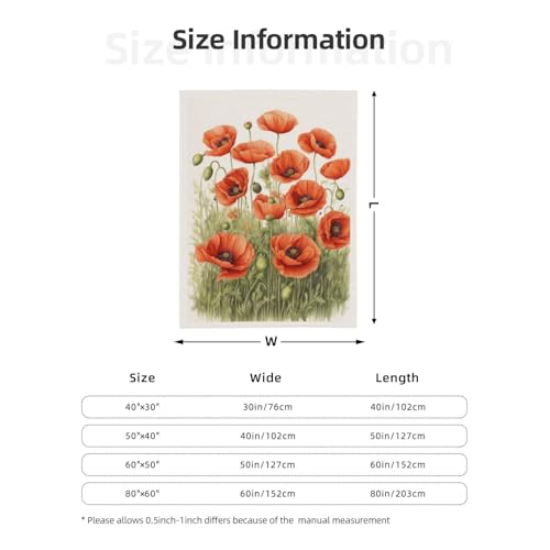 Couverture lit flanelle coquelicot avec finitions haut de gamme - 4