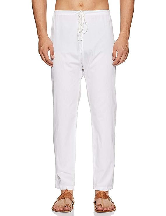 royal kurta Men's Cotton Solid Pyjama Ethnic Bottoms (M, White)-picture-37