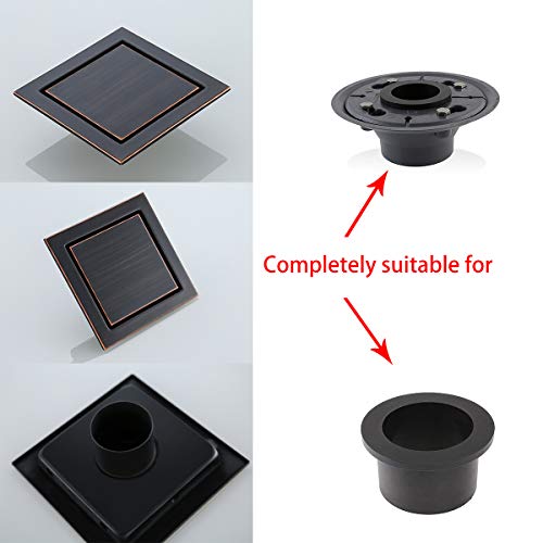 RANDOM 6-inch SUS304 Stainless Steel Square Shower Floor Drain with Tile Insert Grate Removable Multipurpose Invisible Look or Flat Cover,Oil Rubbed Bronze. (Oil Rubbed Bronze)