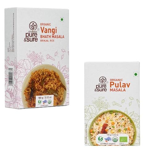 Pure & Sure Combo Pack Of Organic Vangibath Mix-100Gms + Organic Pulav Masala-100Gms