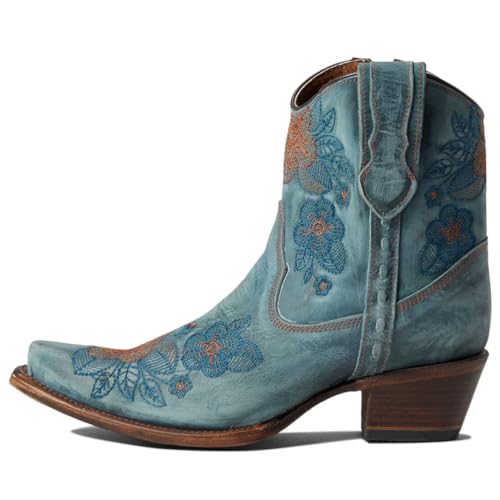 Image of Corral Boots Ld Flowered Embroidery Ankle Boots