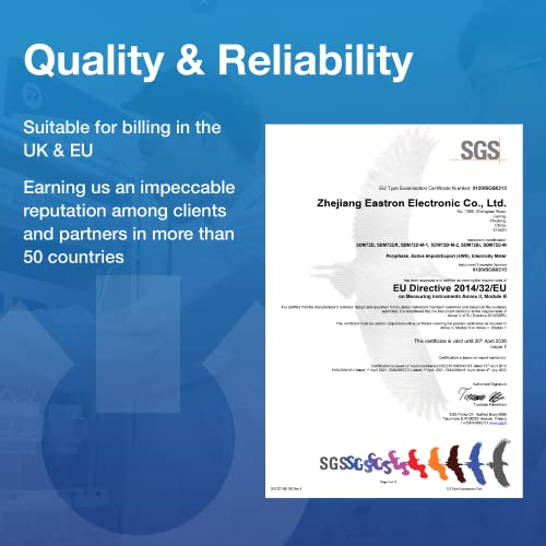 3-Phasen Zweirichtungs-Drehstromzähler [SDM72DM-V2] mit RS485 Modbus, S0-Impulsausgang und LCD-Display für präzises Import - Export - Leistungsmonitoring