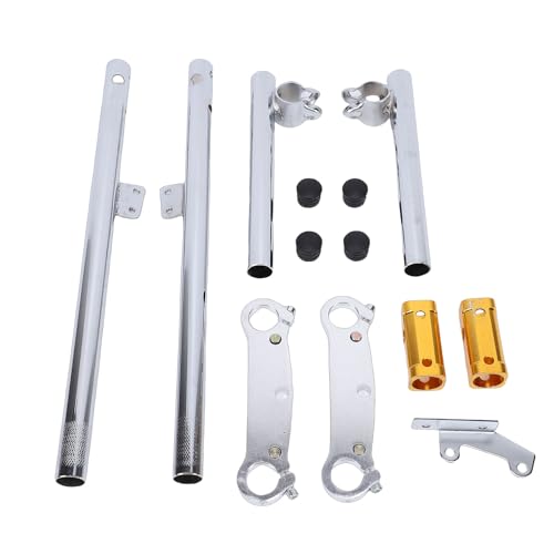 NOENNULL Dirt Bike Front Fork Suspension Shocks, Metal Material, Designed for 47ml 49ml Minimoto Mini Dirt Bike Quad Pocket, High Strength Shock Absorber, Enduring Performance,