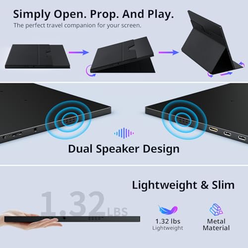 Image of AYY 4k Portable Monitor Touchscreen, 13.4 inch 3840x2160 Second Screen 100% sRGB,400cd HDR USB C Ultra Slim IPS Laptop Monitor, for Mac Switch