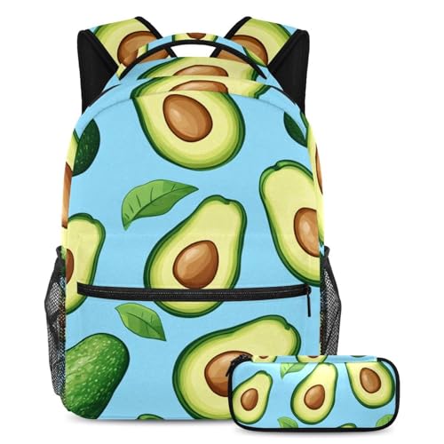 Sac à dos avocat avec trousse ensemble de cartables scolaires grand format pour enfants
