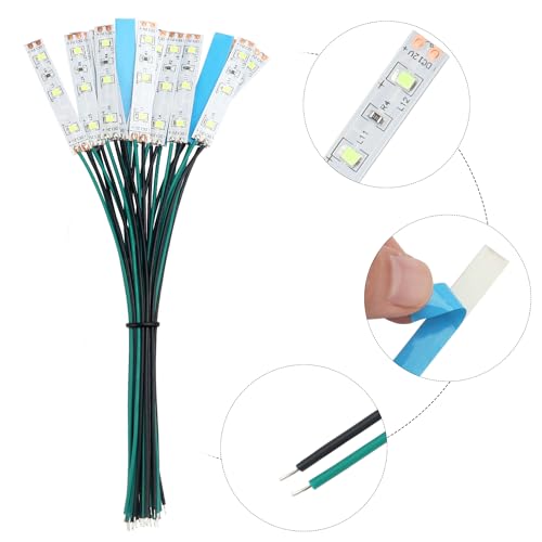YIXISI 15 PCS 50mm Prewired Strip LED, 12V - 18V LED Strip Light, 2335 SMD LED Light, Green, 50mm - 15pcs - Image 3