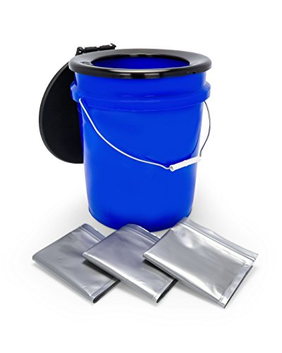 Camco Portable Toilet Bucket | Features 3 Bag Liners For Easy Clean Up & Attached Carry Handle | Includes Seat And Lid Attachment (41549) #TOP2