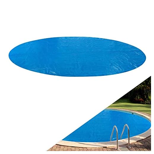 Arebos Cubierta Solar Para Piscina | Cobertor Solar | Manta Solar | Cubierta Redonda | 500 Cm | 400 Micras | Acortable | Azul