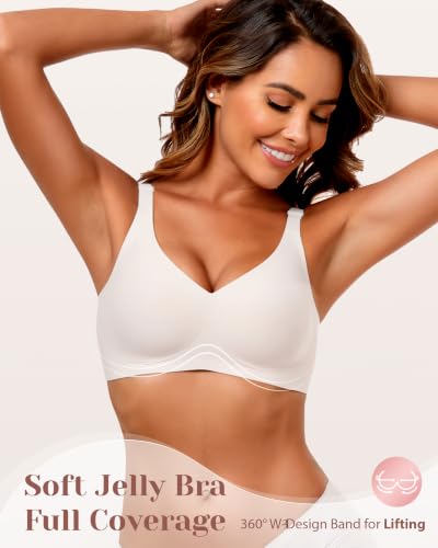 Image of Deep V Petal Bras for Women No Underwire Soft Wireless Bras Comfort Seamless Bralettes with Extender