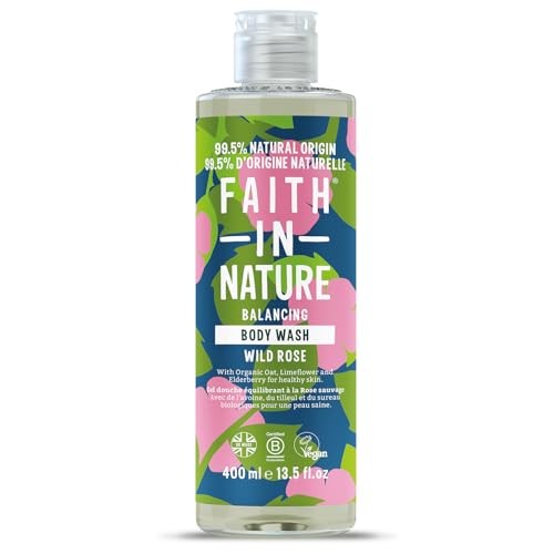 Faith in Nature Bagnodoccia Naturale alla Rosa Selvatica, Riequilibrante, Vegano e Non Testato su Animali, Senza SLS e Parabeni, 400 ml