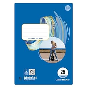 Staufen Style Schulheft - 10 Hefte je 16 Blatt, DIN A4, Lineatur 25 (9 mm liniert mit Rand), 80 g/m² Papier
